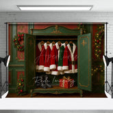 Aperturee - Aperturee Warm Wreath Santas Closet Christmas Vibe Backdrop